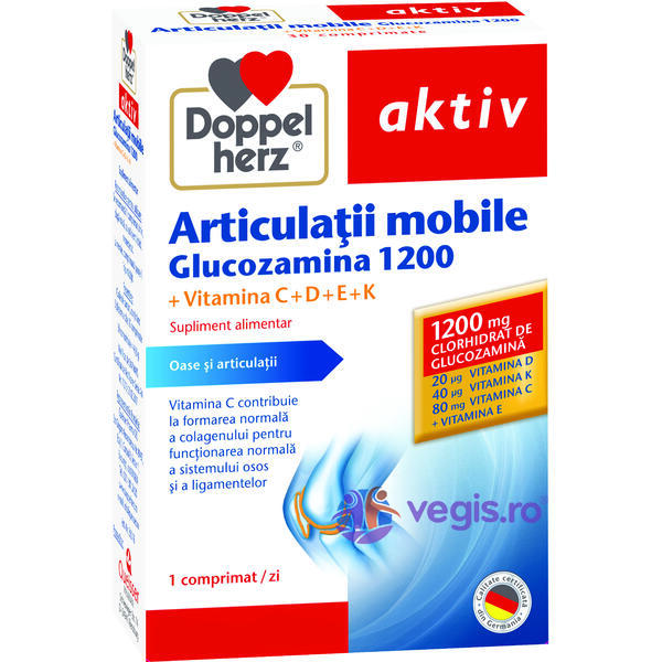 Articulatii Mobile Glucozamina 1200 Aktiv 30cpr, DOPPEL HERZ, Capsule, Comprimate, 1, Vegis.ro
