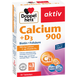 Calciu 900mg + Vitamina D3 + Biotina + Acid Folic Aktiv 30tb DOPPEL HERZ