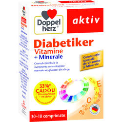 Diabetiker Vitamine si Minerale Aktiv 30cpr+10cpr DOPPEL HERZ