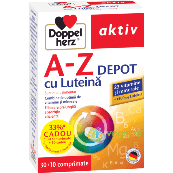 A-Z Depot Luteina Aktiv 30cpr+10cpr, DOPPEL HERZ, Capsule, Comprimate, 1, Vegis.ro