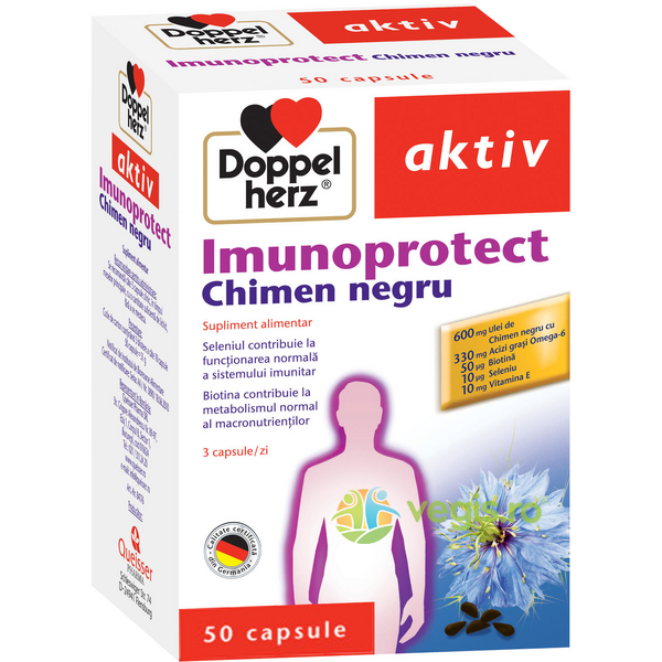 Imunoprotect cu Chimen Negru Aktiv 50cps, DOPPEL HERZ, Capsule, Comprimate, 1, Vegis.ro
