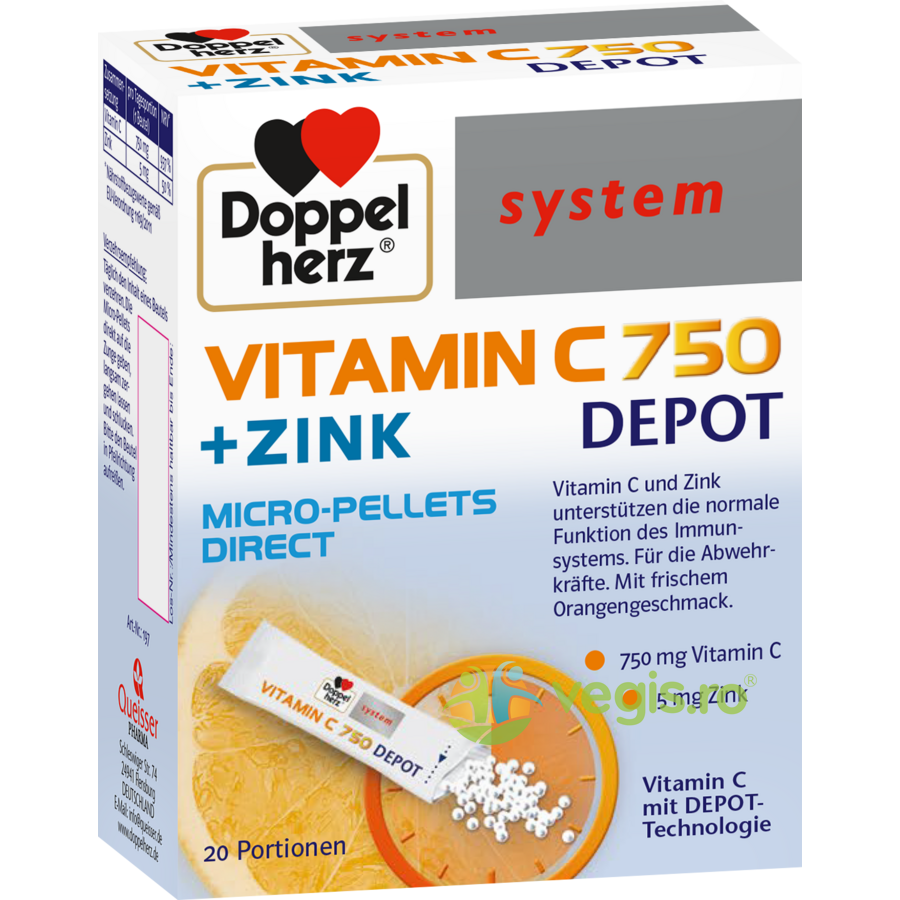 Vitamina C 750 + Zinc Depot Aktiv 20dz (20dz Capsule, Comprimate