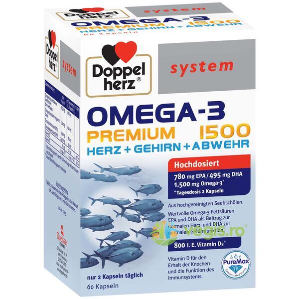 Omega-3 Premium 1500 System 60cps, DOPPEL HERZ, Capsule, Comprimate, 1, Vegis.ro