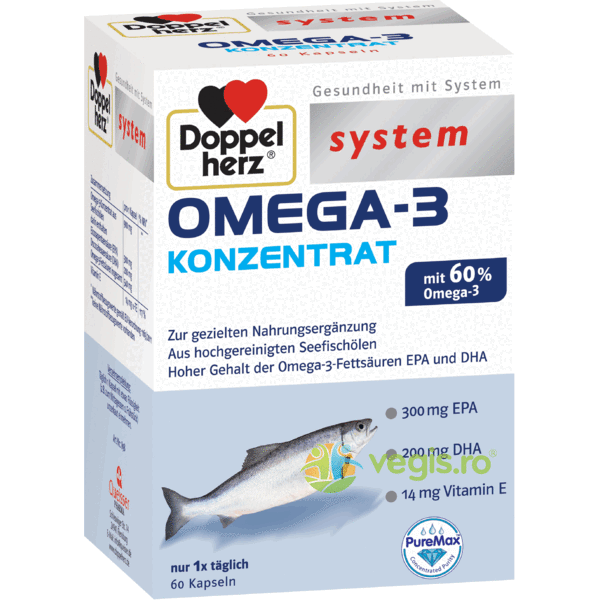 Omega-3 Concentrat System 60cps, DOPPEL HERZ, Capsule, Comprimate, 1, Vegis.ro