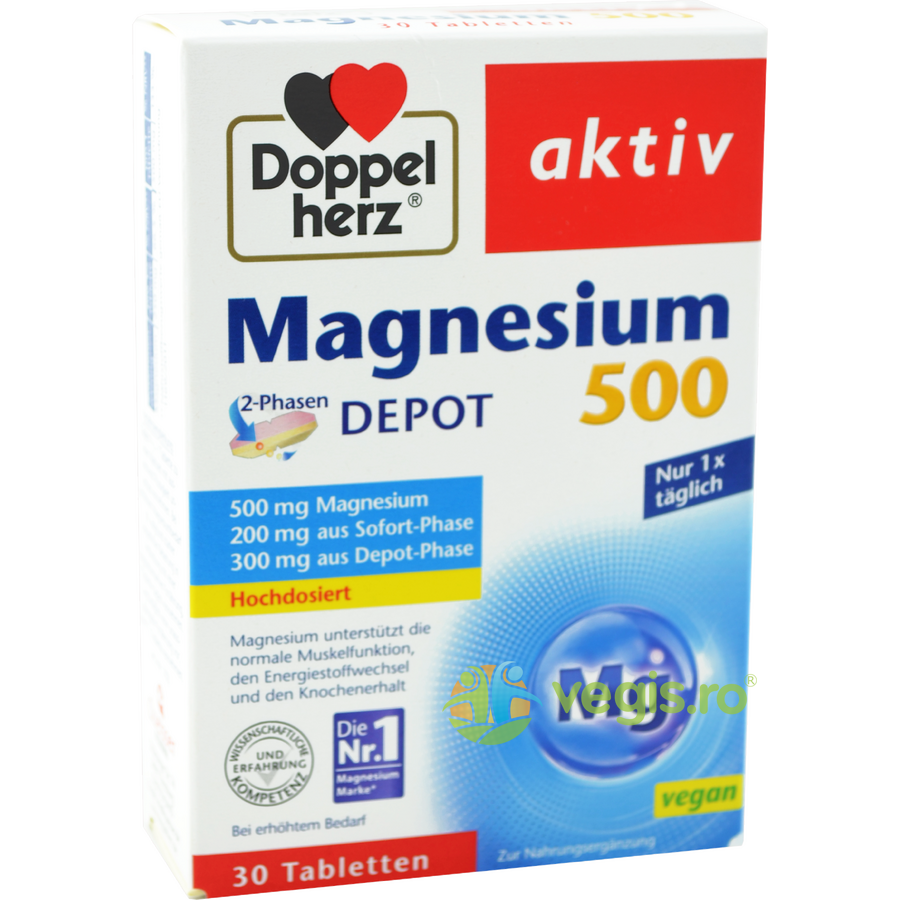 Magneziu 500 Depot Aktiv 30tb 30tb Capsule, Comprimate