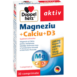 Magneziu + Calciu + Vitamina D3 Aktiv 30cpr DOPPEL HERZ
