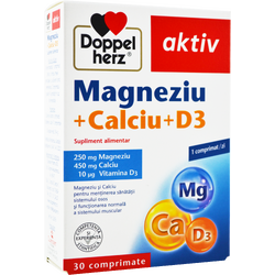Magneziu + Calciu + Vitamina D3 Aktiv 30cpr DOPPEL HERZ