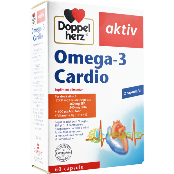 Omega-3 Cardio Aktiv 60cps, DOPPEL HERZ, Capsule, Comprimate, 1, Vegis.ro