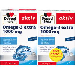 Omega-3 Extra 1000mg Aktiv 120cps+60cps DOPPEL HERZ