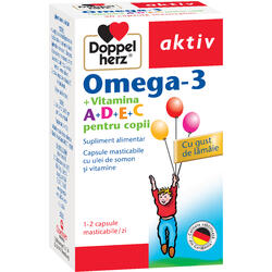 Omega-3 cu Vitaminele A+D+E+C pentru Copii Aktiv 30cps masticabile DOPPEL HERZ
