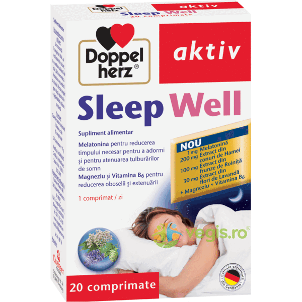 Sleep Well Aktiv 20cpr, DOPPEL HERZ, Capsule, Comprimate, 1, Vegis.ro