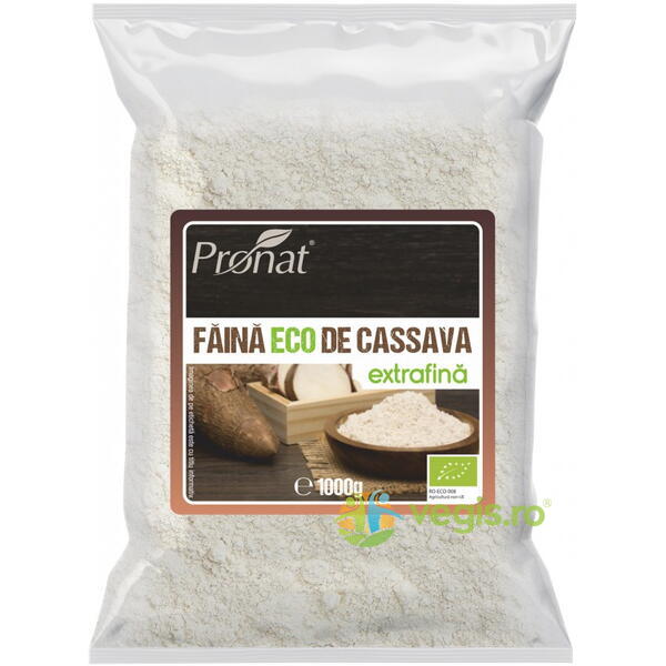 Faina de Cassava (Tapioca/Manioc) Extra Fina Ecologica/Bio 1kg, PRONAT, Faina, Tarate, Grau, 1, Vegis.ro