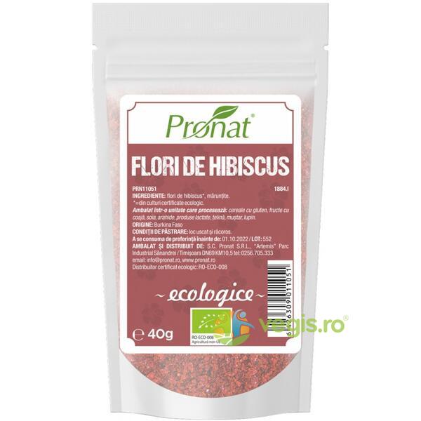 Flori de Hibiscus Maruntite Ecologice/Bio 40g, PRONAT, Ceaiuri vrac, 1, Vegis.ro