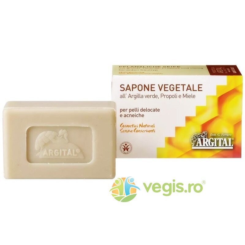 Sapun Vegetal Antiacnee cu Argila Verde, Propolis si Miere 100g 100g| Cosmetice