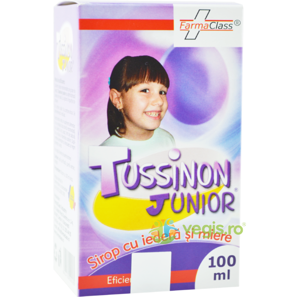 Tussinon Junior Sirop cu Iedera si Miere 100ml, FARMACLASS, Sirop de Tuse Copii/Adulti, 1, Vegis.ro