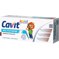 Cavit Multivitamine Junior cu Aroma de Ciocolata 20tb masticabile BIOFARM