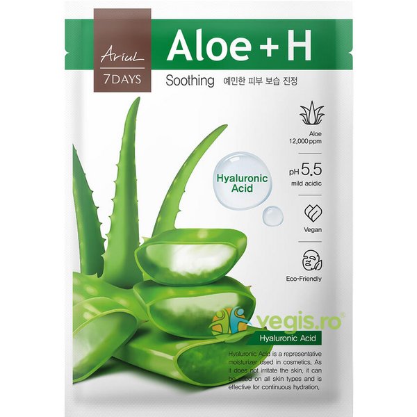 Masca cu Aloe Vera si Acid Hialuronic pentru Calmarea Tenului 7Days Plus 23ml, ARIUL, Cosmetice ten, 1, Vegis.ro