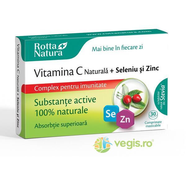 Vitamina C Naturala + Seleniu si Zinc 30cpr masticabile, ROTTA NATURA, Vitamine, Minerale & Multivitamine, 1, Vegis.ro