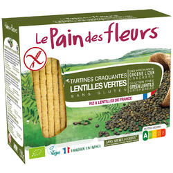 Turte Crocante cu Linte Verde fara Gluten Ecologice/Bio 150g LE PAIN DES FLEURS