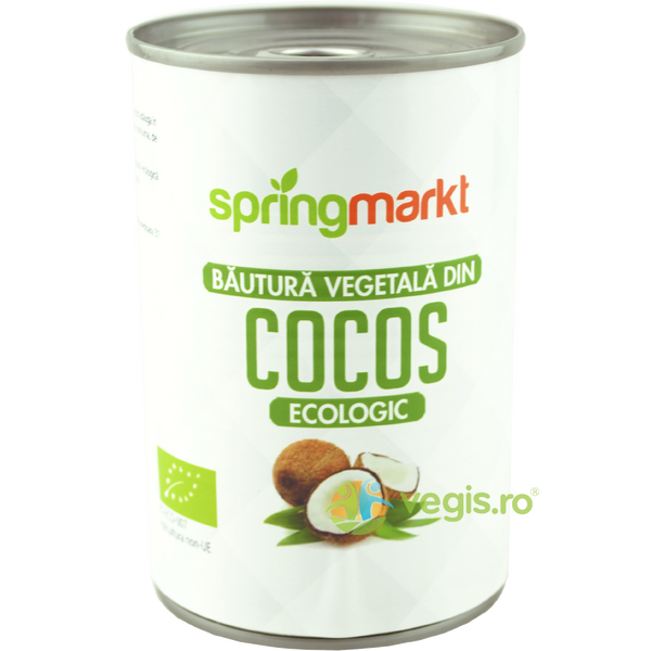 Bautura vegetala din Cocos Ecologic/Bio 400ml, SPRINGMARKT, Produse din Nuca de Cocos, 1, Vegis.ro
