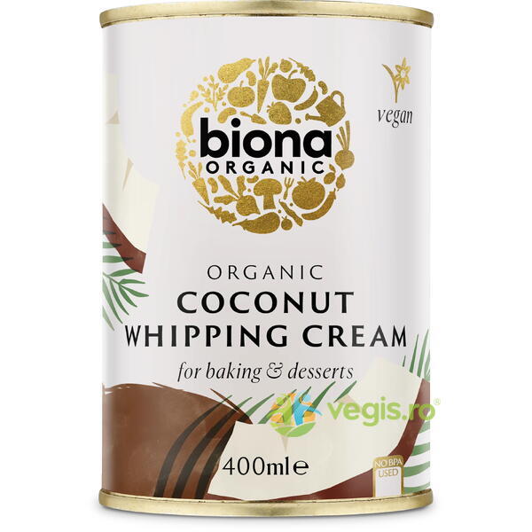 Crema de Cocos Inlocuitoare pentru Frisca Ecologica/Bio 400ml, BIONA, Produse din Nuca de Cocos, 1, Vegis.ro