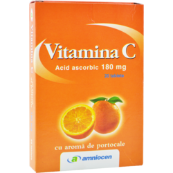 Vitamina C 180mg cu Aroma de Portocale 20tb AMNIOCEN