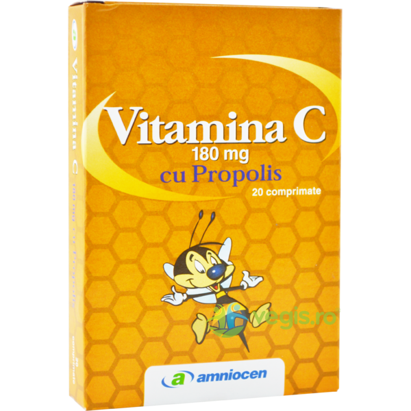 Vitamina C 180mg cu Propolis 20cpr, AMNIOCEN, Vitamina C, 1, Vegis.ro