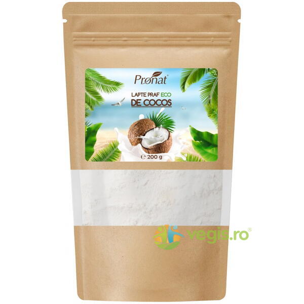 Lapte Praf de Cocos Ecologic/Bio 200g, PRONAT, Produse din Nuca de Cocos, 1, Vegis.ro