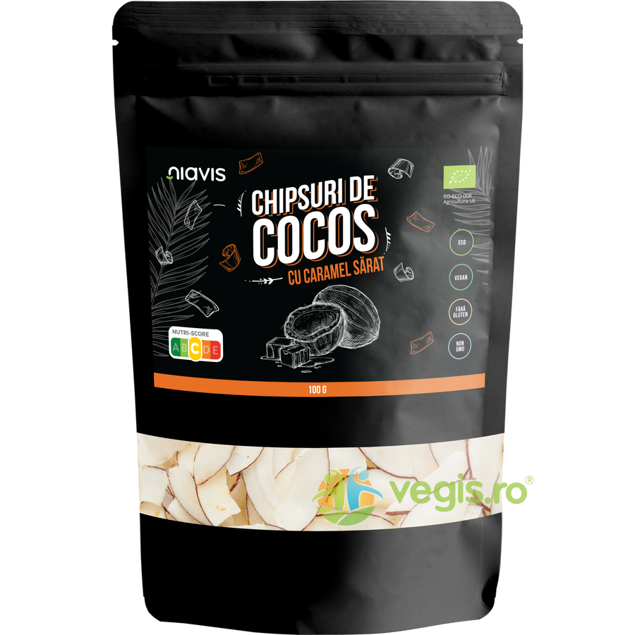 Chipsuri de Cocos cu Caramel Sarat Ecologice/Bio 100g