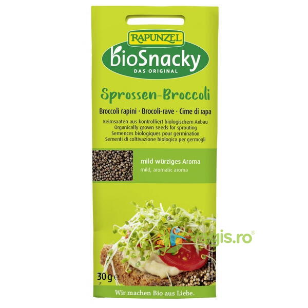 Seminte de Broccoli pentru Germinat Ecologice/Bio 30g, BIOSNACKY RAPUNZEL, Seminte de cultivat/germinat, 1, Vegis.ro