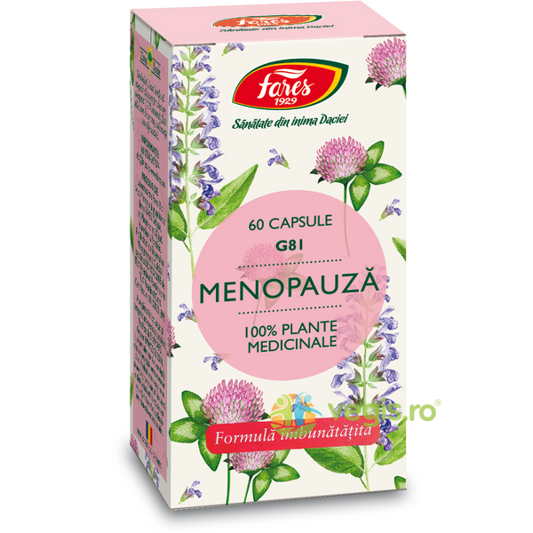 Menopauza (G81) 60cps, FARES, Remedii Capsule, Comprimate, 1, Vegis.ro