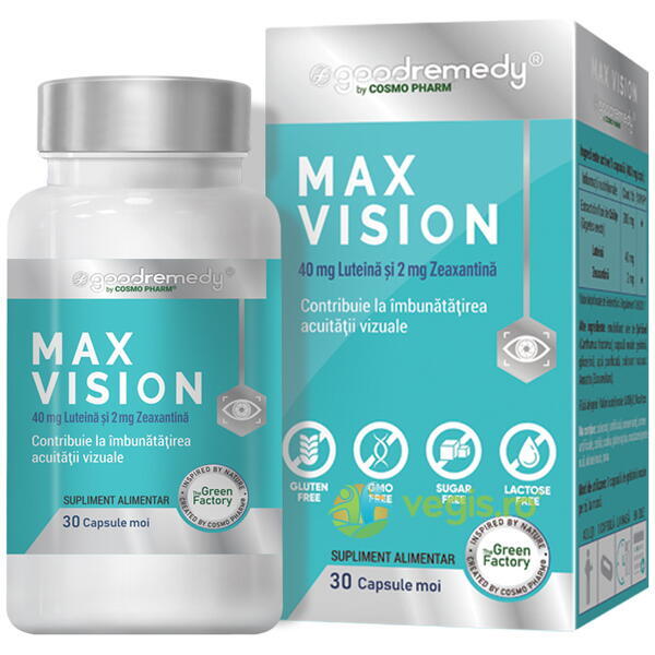 Max Vision Good Remedy 200mg 30cps moi, COSMOPHARM, Capsule, Comprimate, 1, Vegis.ro