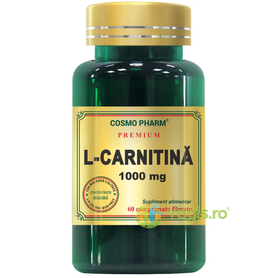 L-Carnitina 1000mg 60cpr, COSMOPHARM, Capsule, Comprimate, 1, Vegis.ro