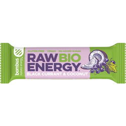 Baton Energizant Cu Coacaze Negre si Nuca de Cocos fara Gluten Raw Energy Ecologic/Bio 50g BOMBUS