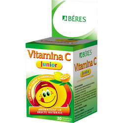 Vitamina C cu Aroma de Lamaie si Portocale Junior 30cpr BERES