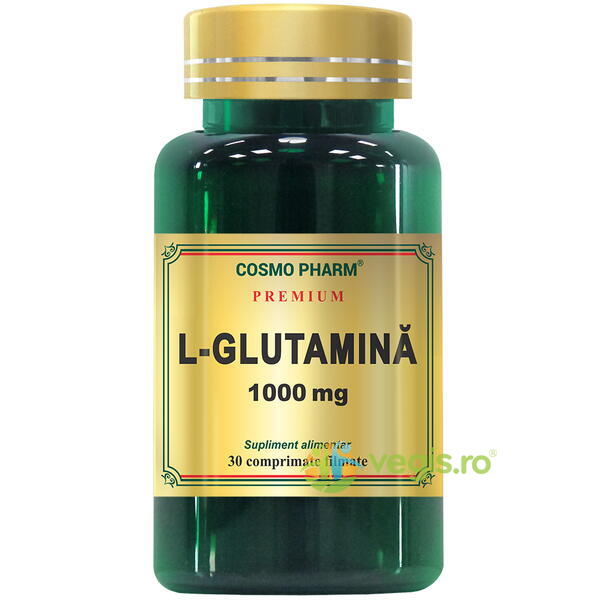 L-Glutamina 1000mg 30cpr filmate, COSMOPHARM, Capsule, Comprimate, 1, Vegis.ro