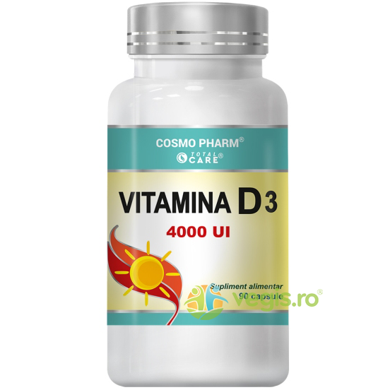 Vitamina D3 4000U.I 90cps, COSMOPHARM, Capsule, Comprimate, 1, Vegis.ro