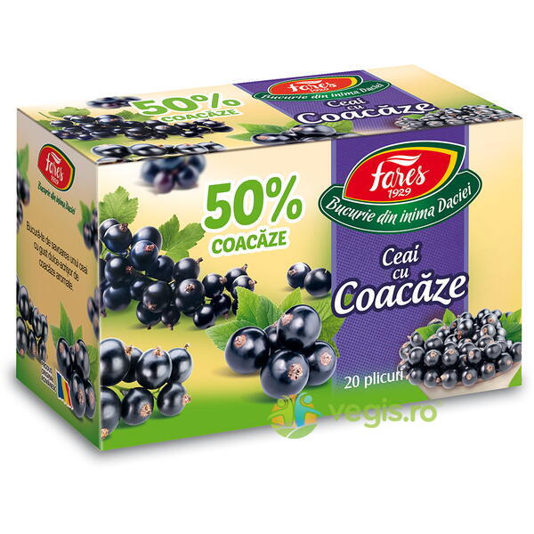 Ceai cu Coacaze 50% 20dz, FARES, Ceaiuri doze, 1, Vegis.ro