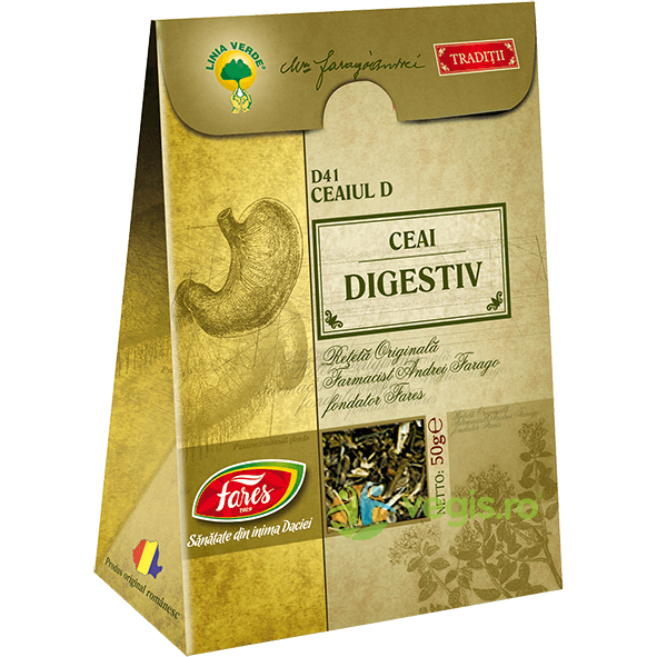 Ceai ''D'' Digestiv (D41) 50g, FARES, Ceaiuri vrac, 1, Vegis.ro
