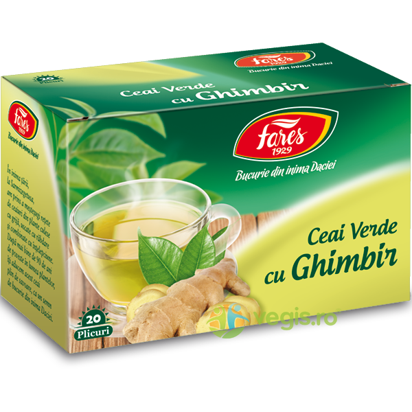 Ceai Verde cu Ghimbir 20dz, FARES, Ceaiuri doze, 1, Vegis.ro