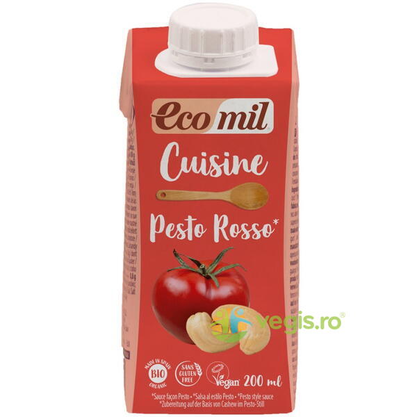 Pesto Rosu fara Gluten Ecologic/Bio 200ml, ECOMIL, Alimente BIO/ECO, 1, Vegis.ro