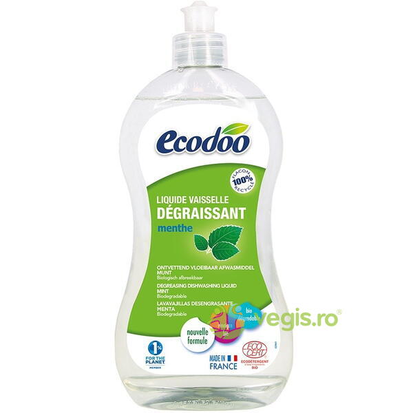 Detergent de Vase Degresant cu Otet si Menta Ecologic/Bio 500ml, ECODOO, Detergent Vase, 1, Vegis.ro