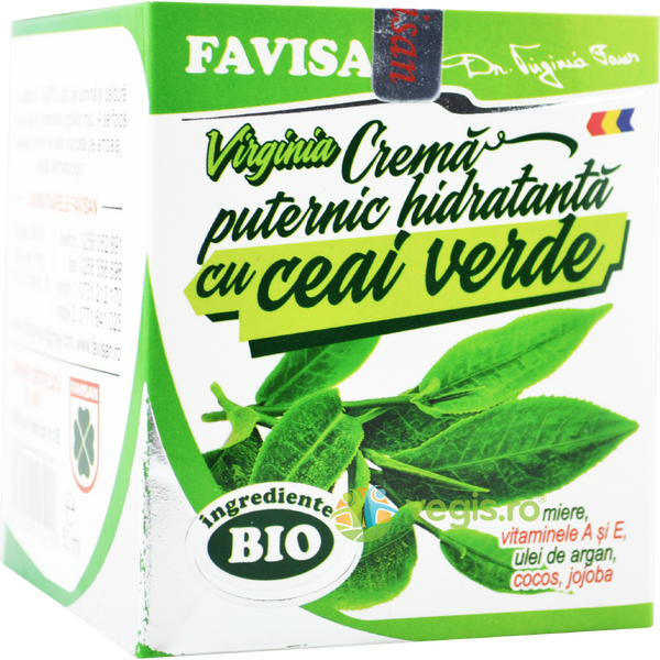 Crema Puternic Hidratanta cu Ceai Verde Virginia 50ml, FAVISAN, Cosmetice ten, 2, Vegis.ro