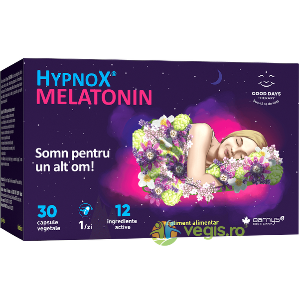 Hypnox Melatonin 30cps vegetale, BIOPOL, Capsule, Comprimate, 1, Vegis.ro