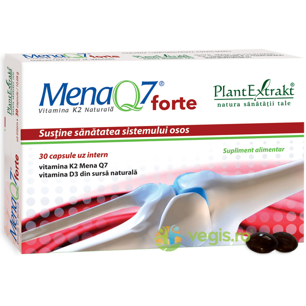 Mena Q7 Forte Vitamina K2 Naturala 30cps, PLANTEXTRAKT, Capsule, Comprimate, 1, Vegis.ro