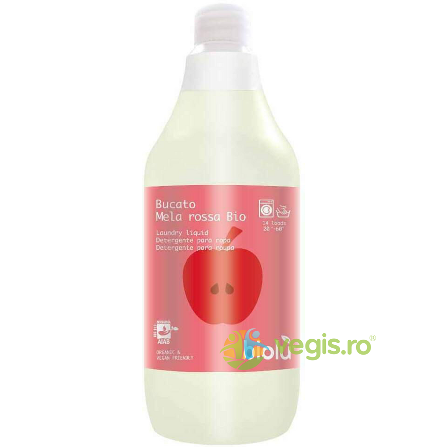 Detergent Lichid pentru Rufe Albe si Colorate cu Mere Rosii Ecologic/Bio 1L albe Balsam Rufe