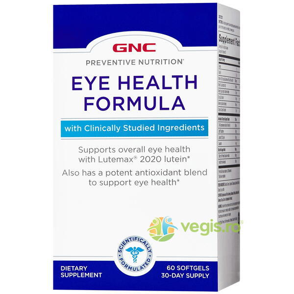 Formula pentru Sanatatea Ochilor Preventive Nutrition 60cps, GNC, Capsule, Comprimate, 2, Vegis.ro