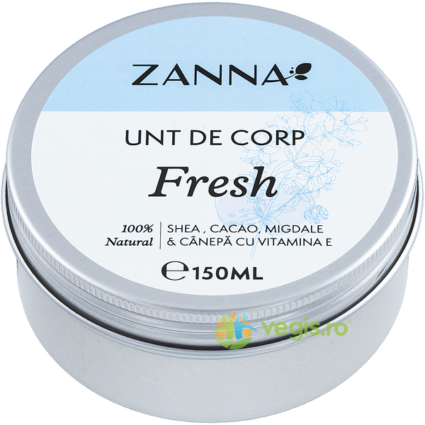 Unt de Corp Fresh cu Ulei de Canepa 150ml, ZANNA, Corp, 1, Vegis.ro