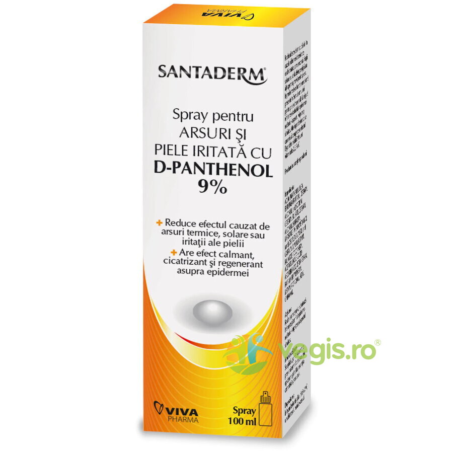 Spray Pentru Arsuri Si Piele Iritata Cu D-panthenol Santaderm 9% 100ml