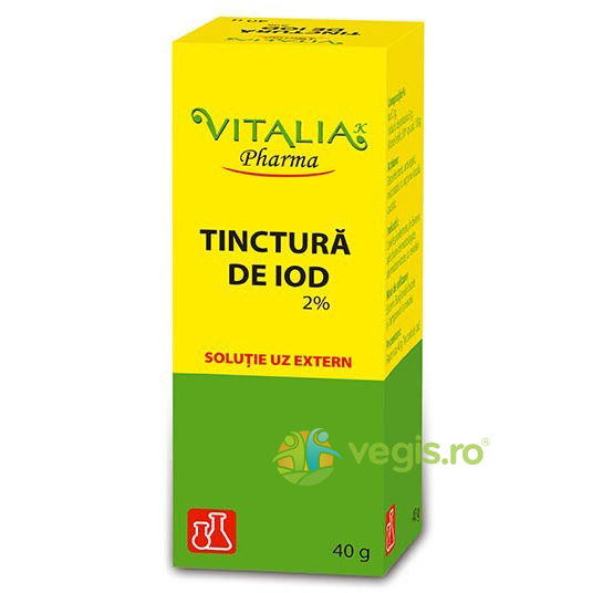 Tinctura de Iod 2% 40g, VITALIA PHARMA, Tincturi simple, 1, Vegis.ro